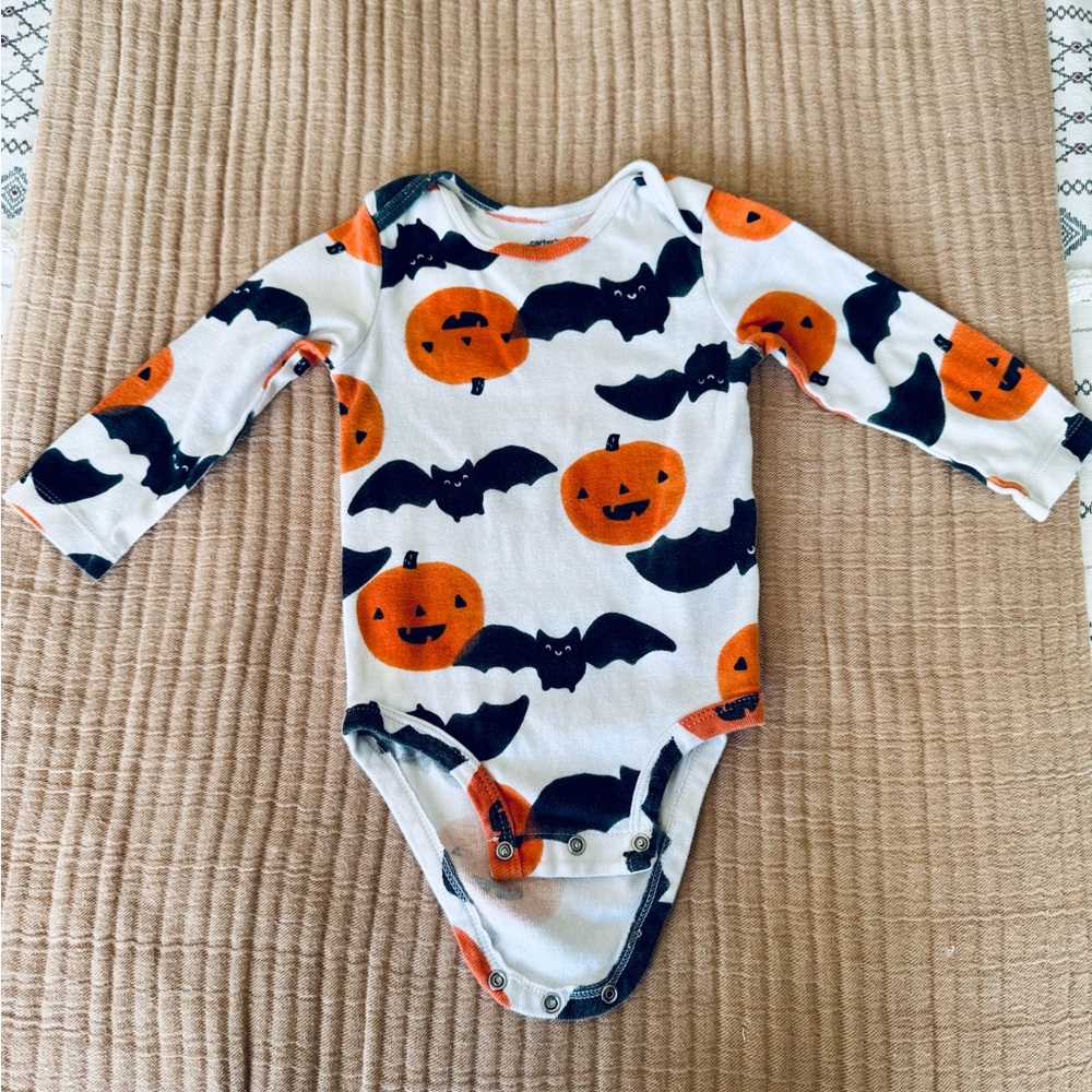 Halloween Pumpkin and Bat Onesie 🎃